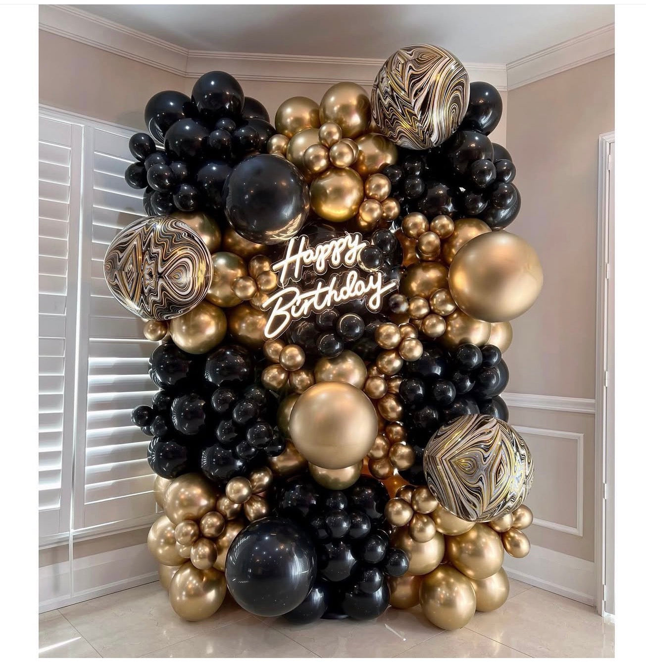 Black and Gold Elegance 8 x 4FT