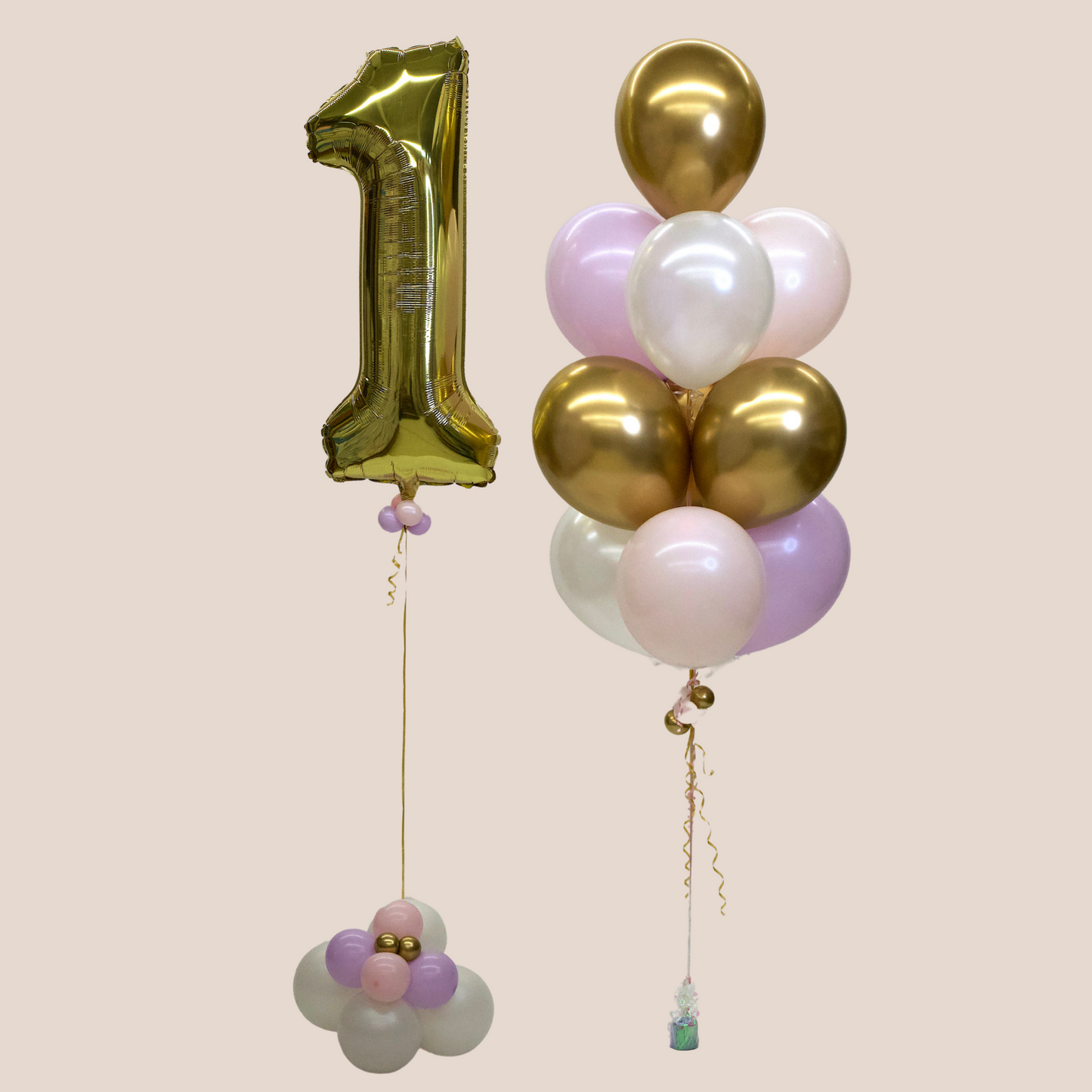 Large Balloon Number + Balloon Bouquet