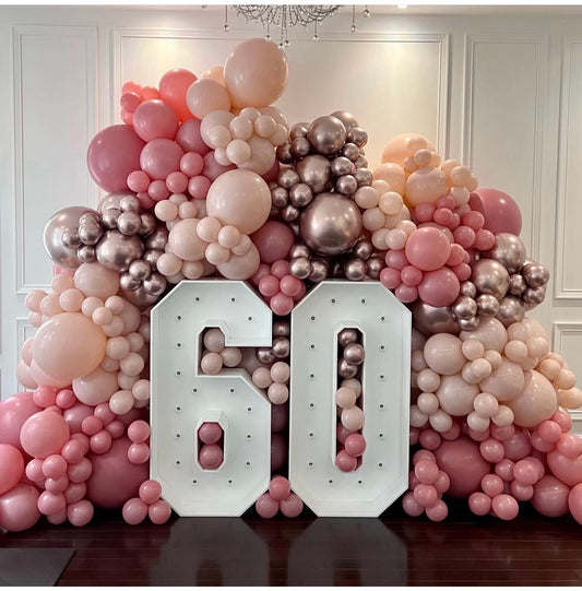 Balloon Wall + Marquee Number Rentals