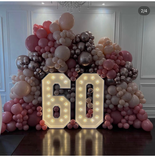 Balloon Wall + Marquee Number Rentals