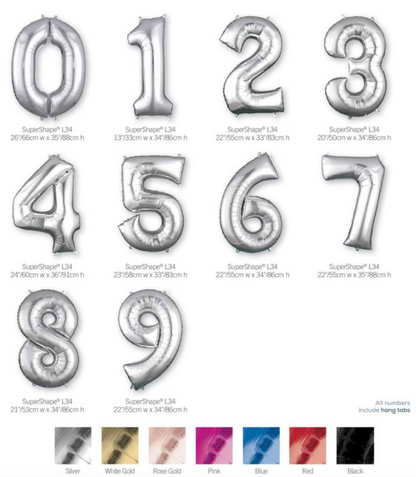 Large Foil Numbers (QTY 2)
